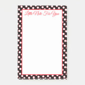 Rot Schwarz und Weiß Post-it Klebezettel (Vorderseite)