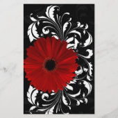 Rot, Schwarz und Weiß Scroll Gerbera Daisy Flyer (Hinten)