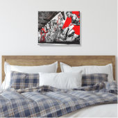 Rot, Schwarz und Weiß Straße Kunst, Dichtung und M Leinwanddruck (Insitu (Schlafzimmer))
