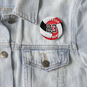 Rot, Schwarz und Weiß-Volleyball-🏐 Button (Beispiel)