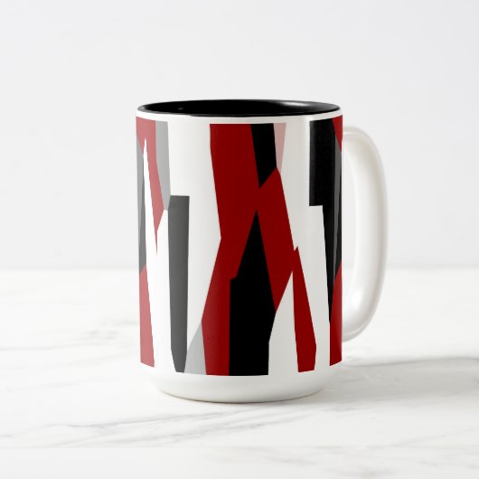 Rot Schwarz und Weiß Zweifarbige Tasse (VorderseiteRechts)