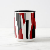 Rot Schwarz und Weiß Zweifarbige Tasse (Mittel)
