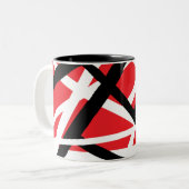 Rot, Schwarz und Weiß Zweifarbige Tasse (Vorderseite Links)
