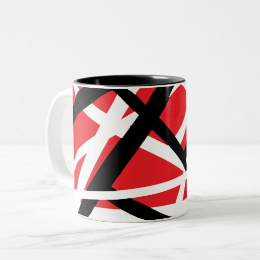 Rot, Schwarz und Weiß Zweifarbige Tasse (Vorderseite Links)