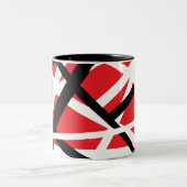 Rot, Schwarz und Weiß Zweifarbige Tasse (Mittel)