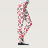 Rot-Schwarz-Valentin-Herz-Muster Leggings (Rechts)