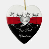 Rot, schwarz, versilbern Sie unsere erste Keramikornament (Rechts)