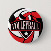 Rot-Schwarz-Volleyball-Logo Button (Vorderseite)