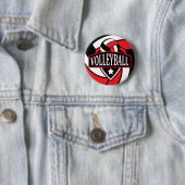 Rot-Schwarz-Volleyball-Logo Button (Beispiel)