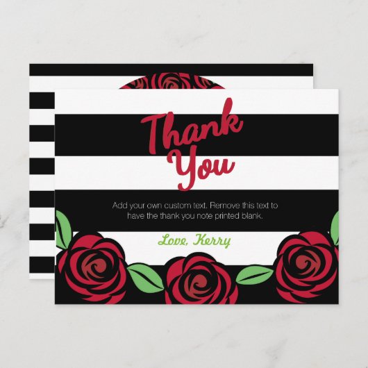 Rot, Schwarz, Weiß Danke, Karten (Vorne/Hinten)