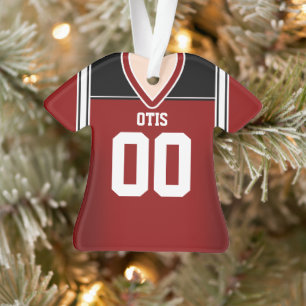 Rot/Schwarz/Weiß Fußball Jersey Ornament