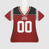 Rot/Schwarz/Weiß Fußball Jersey Ornament (Vorderseite)