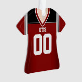 Rot/Schwarz/Weiß Fußball Jersey Ornament (Vorderseite)