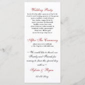 Rot-Schwarz-Weiß-Hochzeitsprogramm Programm (Rückseite)