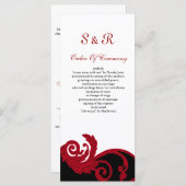 Rot-Schwarz-Weiß-Hochzeitsprogramm Programm (Vorne/Hinten)