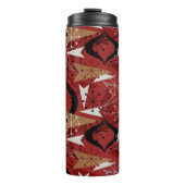 Rot, Schwarz, Weiß, Imitat Holz | Atomisches Mitte Thermosbecher (Vorderseite)