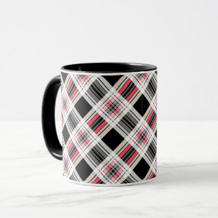 Rot schwarz weiß kariert tasse