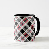 Rot schwarz weiß kariert tasse (VorderseiteRechts)