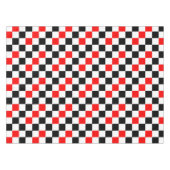 Rot Schwarz Weiß kariertes Musterdesign Tischdecke (Vorderseite (Horizontal))