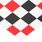 Rot Schwarz Weiß kariertes Musterdesign Tischdecke (Schrägansicht)