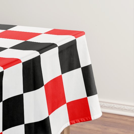 Rot Schwarz Weiß kariertes Musterdesign Tischdecke (Beispiel)