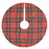 Rot-Schwarz-Weiß-Karo-Muster Polyester Weihnachtsbaumdecke (Vorderseite)