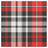 Rot-Schwarz-Weiß-Karo-Tartan-Musterdesign  Stoff (Nahaufnahme)