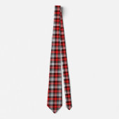 Rot-Schwarz-Weiß-Karomuster-Tartan-Design Krawatte (Vorderseite)