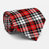 Rot-Schwarz-Weiß-Karomuster-Tartan-Design Krawatte (Gerollt)