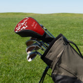 Rot-Schwarz-Weiß-Kirschblossom Golf Headcover (In SItu)
