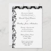 Rot, Schwarz, Weiß Kronleuchter Einladung zur Hoch (Rückseite)