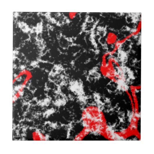 Rot-Schwarz-Weiß-Marmor Fliese (Vorderseite)