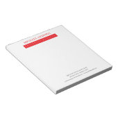 Rot Schwarz & Weiß Minimalist Einfach Modern Notizblock (angewinkelt)