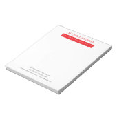 Rot Schwarz & Weiß Minimalist Einfach Modern Notizblock (Rotiert)