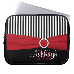 Rot Schwarz-weiß mit IMITAT Ribbon Laptop Sleeve