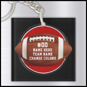 Rot, Schwarz, Weiß, Personalisierte Fußballspieler Schlüsselanhänger