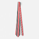 Rot Schwarz Weiß Streifen Muster Design Krawatte (Vorderseite)