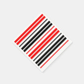 Rot Schwarz Weiß Streifen Muster Design Serviette (Ecke)