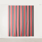 Rot Schwarz Weiß Streifen Muster Design Wandteppich (Vorderseite)