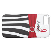 Rot, Schwarz, Weiß Zebra gestreiftes iPhone 7 Fall Case-Mate iPhone Hülle (Rückseite (Horizontal))