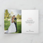 Rot, Schwarz, Weiße Damaske Liebe Herz Hochzeit Dankeskarte (Innenseite)