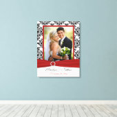 Rot, Schwarz, Weiße Damast Hochzeitseife Leinwand (Insitu (Holzboden))