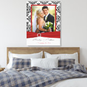 Rot, Schwarz, Weiße Damast Hochzeitseife Leinwand (Insitu (Schlafzimmer))