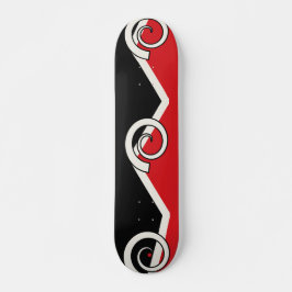 Rot Schwarz Weiße Geometrische Spirale Skateboard