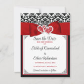 Rot, Schwarz, Weiße Liebe Herz Foto Save the Date (Vorderseite)