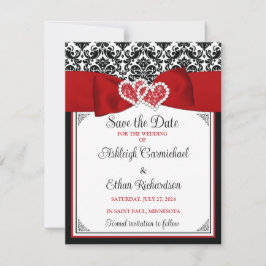 Rot, Schwarz, Weiße Liebe Herz Foto Save the Date