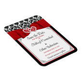 Rot, Schwarz, Weiße Liebe Herz Foto Save the Date Magnet (Rechte Seite)