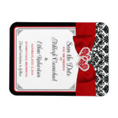 Rot, Schwarz, Weiße Liebe Herz Foto Save the Date Magnet (Horizontal)