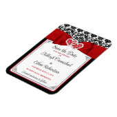 Rot, Schwarz, Weiße Liebe Herz Foto Save the Date Magnet (Linke Seite)