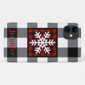 Rot, Schwarz, Weißes Buffalo Kariert, Schneeflocke Case-Mate iPhone Hülle (Rückseite (Horizontal))